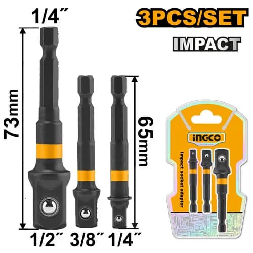 ADAPTADOR DE DADOS 3PCS 1/4 ", 3/8 ", 1/2 " INGCO