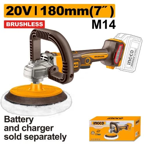 PULIDORA INALAMBRICA 180MM BL 20V 2500RPM INGCO