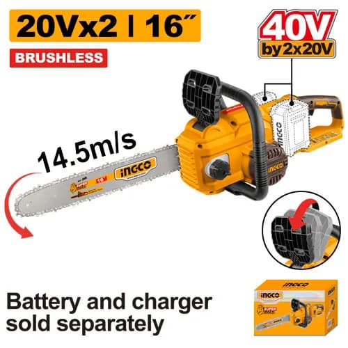 MOTOSIERRA DE IONES DE LITIO 16"" BL 40V INGCO