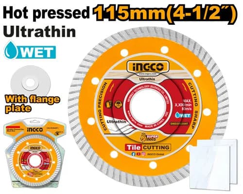 DISCO DIAMANTE ULTRAFINO TURBO 115(4 1/2")X 22.2MM INGCO