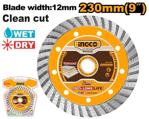 DISCO DIAMANTE TURBO 230(9")X22.2MM //ANCHO DE LA HOJA: 10 MM