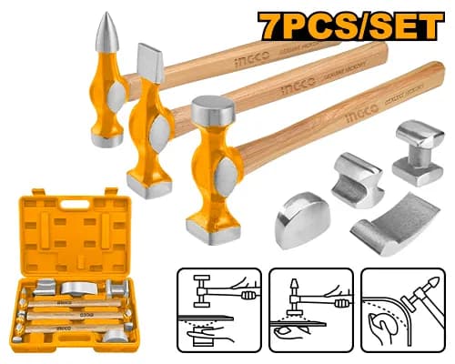 JUEGO DE MARTILLOS PARA CARROCEROS 7PCS INGCO