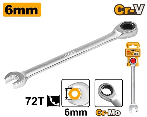 LLAVE MIXTA RATCHET 6MM INGCO