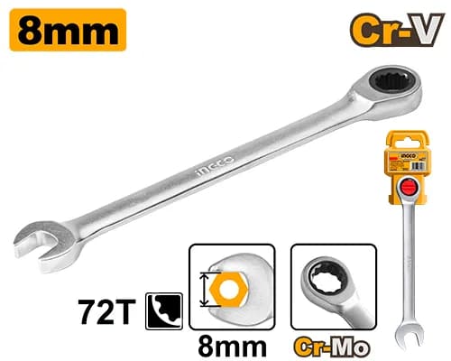 LLAVE MIXTA RATCHET 8MM INGCO