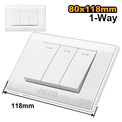 INTERRUPTOR TRIPLE 16A 250V~ COLOR BLANCO INGCO