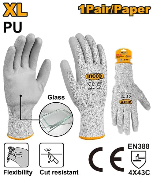 GUANTES RESISTENTES A CORTES XL. INGCO