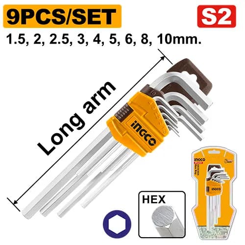 JUEGO LLAVE HEXAGONAL (M) 9PCS INGCO