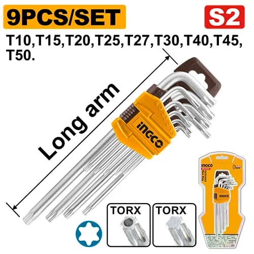 JUEGO LLAVE TORX 9PCS (M) INGCO