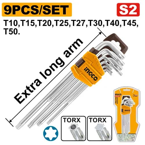 JUEGO LLAVE TORX 9PCS (L) INGCO