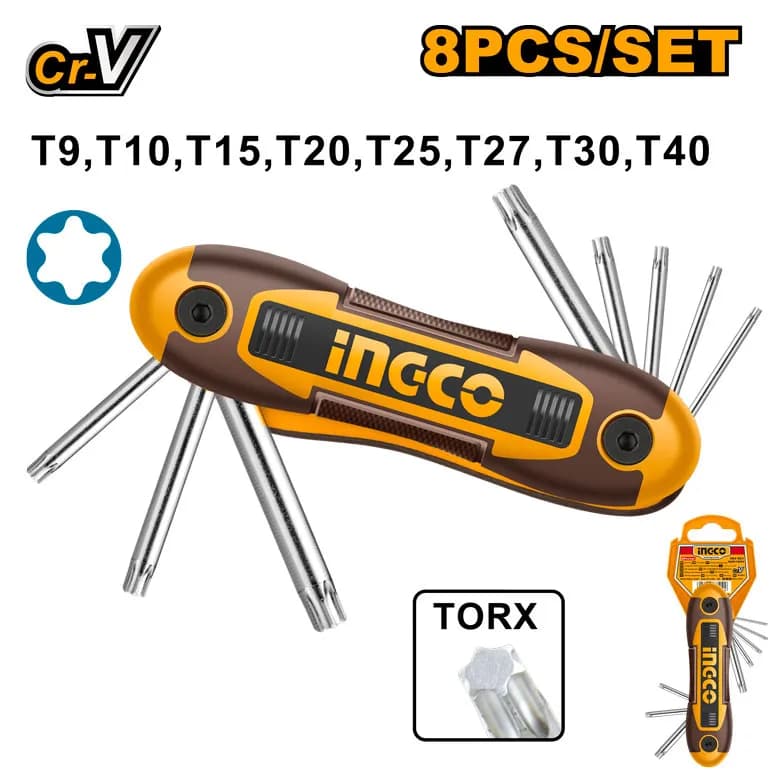JUEGO LLAVE TORX DE BOLSILLO 8PCS INGCO HHK14083
