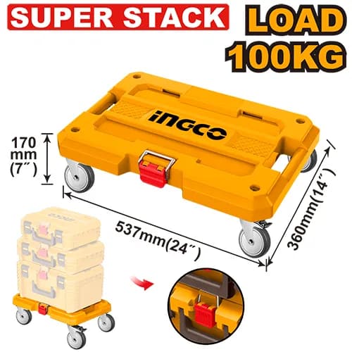TABLA TRANSPORTADORA DE CAJAS DE HERRAMIENTAS CON RUEDAS 100KG INGCO