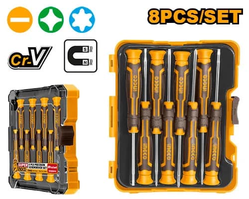 SET DESTORNILLADORES PRECISION 8PCS INDUSTRIAL INGCO