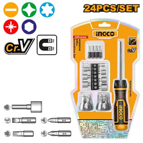 SET PUNTAS DESTORNILLADOR 24 PCS INGCO