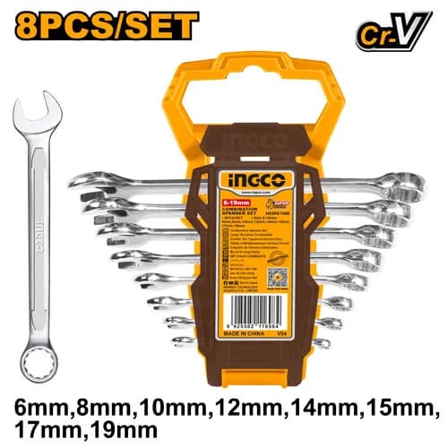 SET LLAVES BOCA-CORONA 8PCS INDUSTRIAL INGCO