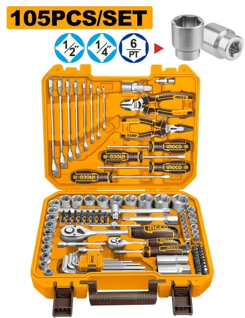 CAJA DE HERRAMIENTAS 105PCS INGCO