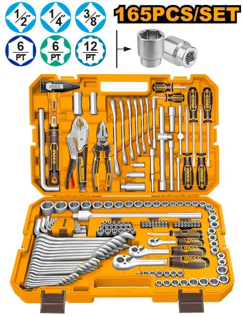 SET DE HERRAMIENTAS 165PCS INGCO