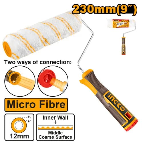 RODILLO MICROFIBRA 9" 12MM INTERIOR INGCO