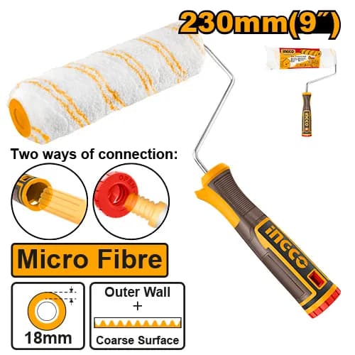 RODILLO MICROFIBRA 9" 18MM EXTERIOR INGCO