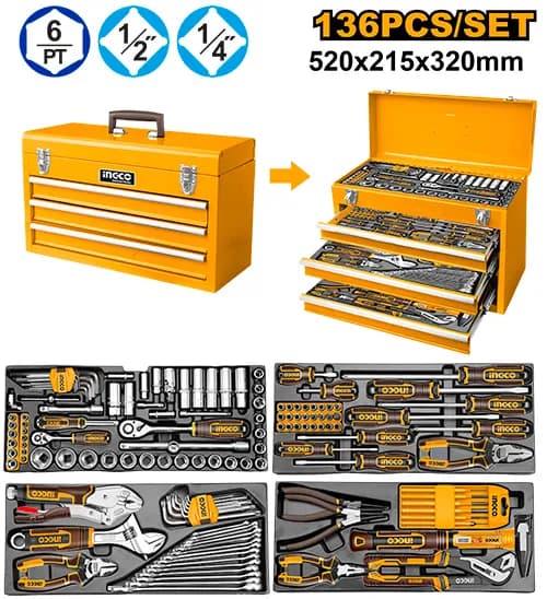 CAJA DE HERRAMIENTAS 136 PCS INGCO