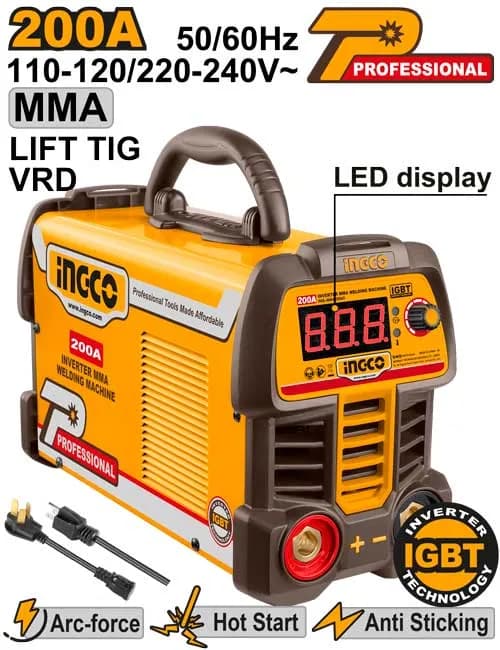 SOLDADORA INVERTER MMA/TIG LIFT - VRD 200A INGCO.