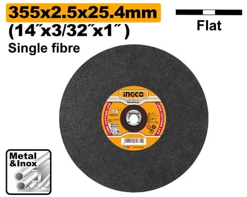DISCO CORTE METAL 355MM(14")X2.5MM(3/32")X25.4MM(1") INGCO