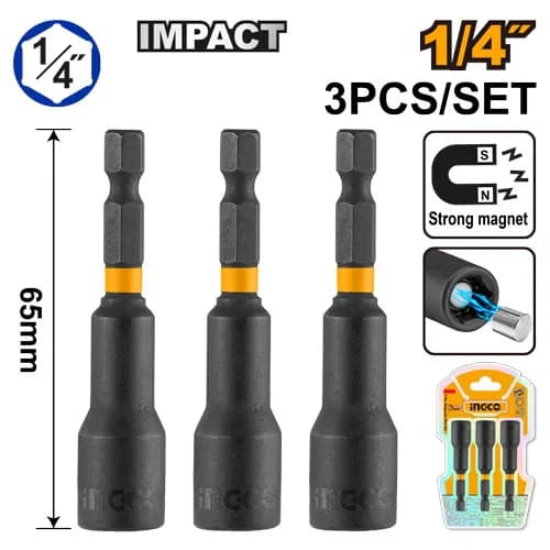 COPAS MAGNETICAS 3PCS 1/4" INGCO