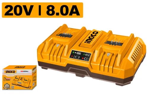 CARGADOR DE BATERIA 2 PUERTOS 20V 4.0AH INGCO