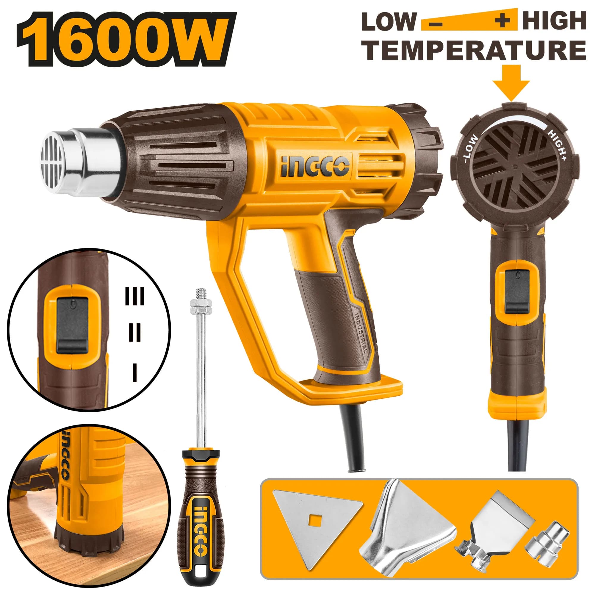 PISTOLA DE CALOR 1600W INGCO