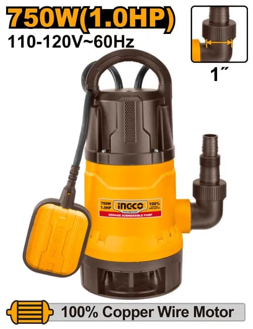 BOMBA SUMERGIBLE PLASTICA 750W INGCO