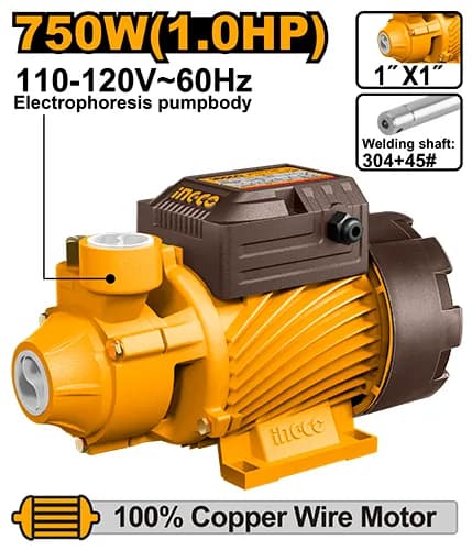 BOMBA DE AGUA PERIFERICA 1HP. INGCO