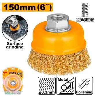 GRATA COPA RIZADA 6" X 5/8 INGCO