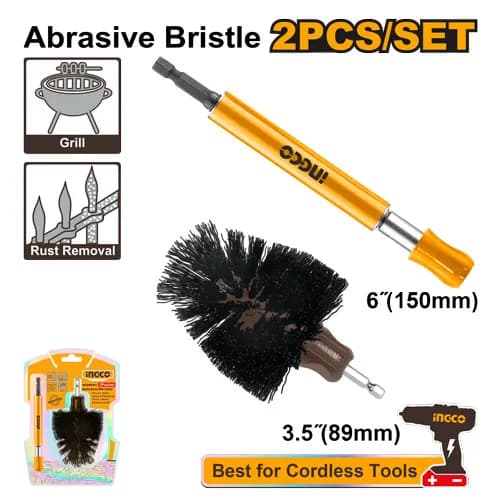 CEPILLO DE CERDAS ABRASIVAS CON EXTENSIÓN INGCO
