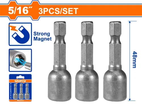 COPA HEXAGONAL MAGNETICA 3PCS 5/16" WADFOW