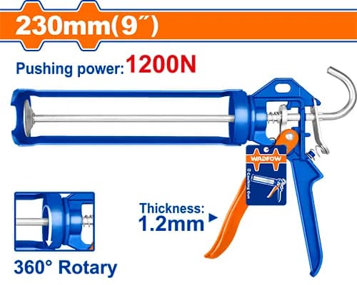 PISTOLA PARA SILICON CARTUCHO METAL GIRATORIA 9" WADFOW