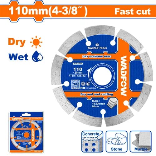 DISCO DIAMANTADO SEGMENTADO 4 3/8"X 20MM WADFOW