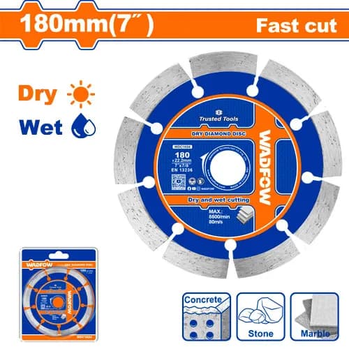 DISCO DIAMANTADO SEGMENTADO 7" X 7/8" WADFOW