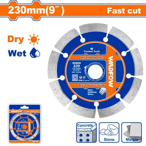 DISCO DIAMANTADO SEGMENTADO 9"X 7/8" WADFOW