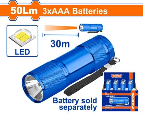 LINTERNA D/MANO 50LUM/DIST30M CORTA WADFOW.