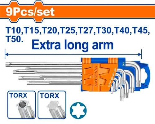 JUEGO LLAVE TORX 9PCS (L) WADFOW