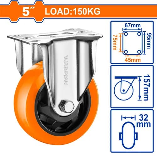 GARRUCHA FIJA NARANJA 5" 150KG WADFOW