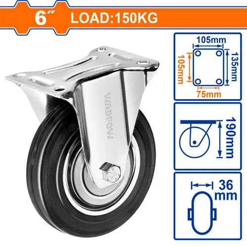 GARRUCHA FIJA NEGRA 6" 150KG WADFOW