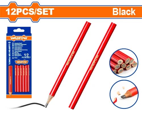 JUEGO DE 12 LAPICES DE CARPINTERO COLOR NEGRO WADFOW
