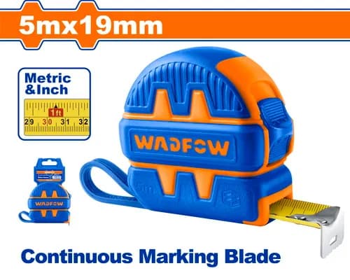 FLEXOMETRO DE 5MTSX19MM CAUCHO REFORZADO WADFOW