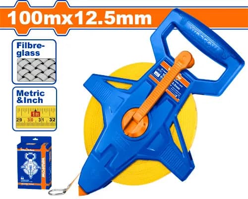 CINTA MÉTRICA DE FIBRA DE VIDRIO REFORZADA 100M X 12,5MM WADFOW