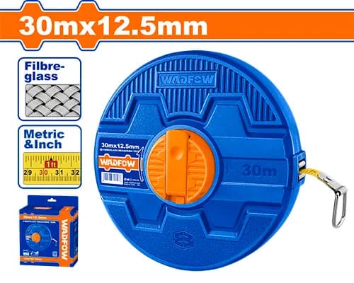 CINTA METRICA 30MX12.5MM FIBRA DE VIDRIO WADFOW