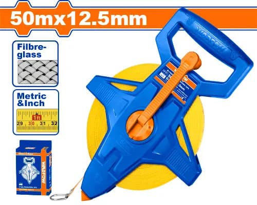 CINTA MÉTRICA DE FIBRA DE VIDRIO REFORZADA 50M X 12,5MM WADFOW