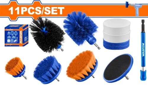 JUEGO DE CEPILLOS 11PCS 1/4" P/TALADRO WADFOW