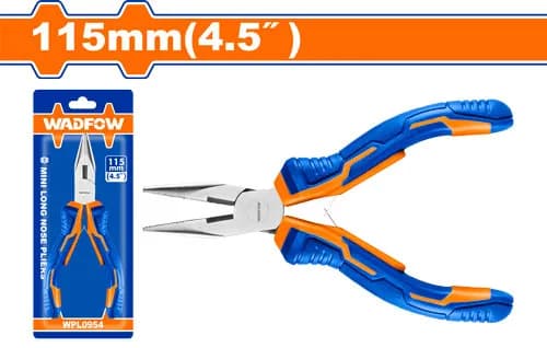 PINZA MINI PUNTA LARGA 4,5"" C/CORTA CABLE WADFOW