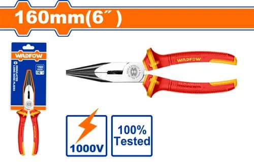 PINZA PUNTA LARGA AISLADO ELECTRICISTA 6" 1000V WADFOW