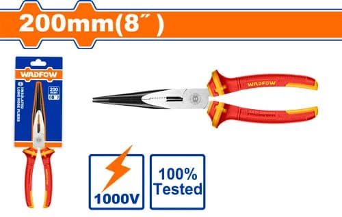 PINZA PUNTA LARGA AISLADO ELECTRICISTA 8" 1000V WADFOW